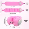 Almohada inflable en forma de U para viajes de larga distancia, portátil y plegable, color liso, diseño simple, almohada de soporte para el cuello de PVC flocado engrosado