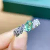 Anillo de Plata de Ley S925 con Esmeralda Natural Moda Diseño de Nicho Ovalado 5*7mm Anillo Soporte Vacío Venta al por Mayor
