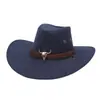 Cinturón de Piel de Vaca Sombrero de Vaquero Occidental para Hombres y Mujeres Primavera y Otoño Viajes al Aire Libre Montañismo Sombrero para el Sol Pradera Fotografía Sombrero para Montar a Caballo