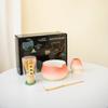 Set de Té Matcha de Cerámica Rústica Estilo Japonés Pintura de Paisaje Tazón de Matcha con Pico Batidor de Té de Cerámica Caja de Regalo de 4 Piezas Transfronterizo