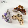 Wjia Pin Simple de Gama Alta de Ácido Acético Pin de Tiburón Patrón de Leopardo Pasador de Mariposa Accesorios para el Cabello Tocado Pin para la Cabeza de Mujer