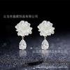 2023 Super hada elegante dulce flor gota de agua aretes de circonita aguja de plata s925 moda retro aretes de alta gama