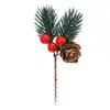 Decoraciones Navideñas Transfronterizas, Accesorios para Ramo, Copos de Nieve, Bayas de Acebo, Piñas de Plástico Artificiales, Combinación de Conjunto de Ramas Pequeñas