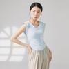 Ropa de práctica, camisetas sin mangas de verano para danza moderna, ropa de entrenamiento corporal para danza clásica para mujer, ropa de baile con cuello en V para uso diario