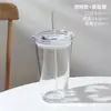 Copo de Vidro com Letra Copo de Escritório com Canudo Copo para Leite e Café Resistente ao Calor com Canudo Impresso com Logo Selado e à Prova de Vazamentos