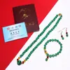 Colar, pulseira e brincos de Opala Verde conjunto de três peças para mãe, idosos Presente de Feriado colar presente Dia das Mães