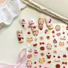 2025 Novos Adesivos de Unha Tendência em Relevo Ts-4170 Sobremesa de Chocolate Ursinho Fofo Decorações de Unha