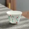 Taza Pequeña de Cerámica para Té Taza de Cata de Té Estilo Pastoral Salón de Té Maestro de Ceremonia del Té Taza Individual para Aromaterapia Hogareña Conjunto de Té Kung Fu Humano