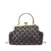 Moda Casual Bolsa Grande com Clipe Feminina Casual Retrô Bolsa de Mão Verão 2025 Nova Bolsa de Ombro Casual Feminina