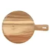 Plato para Pizza de Madera de Acacia Marina Lichi Bandeja de Madera para Filete Sushi Barbacoa Pan Vajilla Plato de Presentación Comida Occidental
