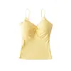 Chaleco Top Corto Retorcido Estilo Americano para Mujer Verano 2026 Espalda Descubierta Sujetador Integrado con Almohadillas en el Pecho Prenda Exterior Top
