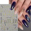 FULL BEAUTY Adesivos de Unha Dourados Estrela Lua Folhas Explosão Dourada Retrô