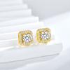 Brincos de diamante quadrados explosões transfronteiriças zircão micro incrustação alto carbono diamante banhado a prata esterlina brincos quadrados personalidade Joker jóias atacado