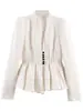 Ropa de Mujer Transfronteriza 2026 Nuevo Estilo Europeo y Americano Moderno y Elegante Blazer con Cintura Definida Adelgazante Dobladillo Chaqueta para Mujer 2494/491