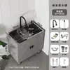 Gabinete de fregadero de acero inoxidable para cocina, fregadero integrado, gabinete de fregadero simple para el hogar, gabinete de fregadero de un o dos tazones