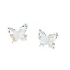 Aretes de Mariposa para Mujer, Agujas de Plata S925, Moda de Lujo Nicho, Versátiles, Galvanizado Ecológico, Venta al por Mayor desde la Tienda, Artículo Popular en Xiaohongshu
