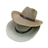 Nuevo estilo europeo y americano cinturón de remaches para exteriores sombrero de mezclilla western para hombres y mujeres protector solar casual moda sombrero de paja venta al por mayor