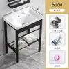 Soporte de Acero Inoxidable Lavabo Cerámico Lavabo de Baño Lavabo con Tabla de Lavar Lavabo Exterior para Balcón