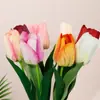 Tulipán de Cabeza Única Transfronterizo Accesorios y Adornos de Fotos Antiguas Tablero de Fondo para Disparos Suministro Directo del Fabricante Flores Artificiales