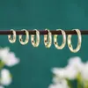 Brincos de Cobre Cao Shi Estilo Europeu e Americano Minimalista com Textura de Círculo, Argolas Lisas Personalizadas para Camadas, Brincos Versáteis da Moda