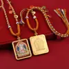Tibet Thangka Meio Pintado à Mão Ouro Bruto Pintado Oito Santos Protetores Zodiacal Thangka Pingente Meio Samantabhadra Manjushri Buda do Nascimento