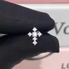 Pendientes de Plata de Ley S925 con Cruz Incrustada de Diamantes Dopamina Pendientes de Tachuela Lujo Ligero Gama Alta de Moda Versátiles para Uso Diario para Hombres y Mujeres