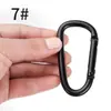Mosquetón de montañismo de aleación de aluminio totalmente negro en forma de D, gancho para audífono Bluetooth con forma de calabaza, mini llavero, accesorios de joyería