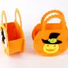 Bolsa de dulces de mano creativa para niños de Halloween, bolsa de regalo de tela no tejida para hacer tú mismo, bolsa de regalo de tela de fieltro tridimensional, venta al por mayor