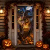 Sala de Estar Quarto Parede de Fundo Halloween Atmosfera Roxa Adesivo de Porta Impermeável à Prova de Óleo Hall de Entrada Adesivo Decorativo Em Estoque