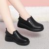 Sapatos Femininos de Couro, Sapatilhas de Solado Grosso, Sapatos Femininos para Primavera e Outono, Sapatos Plataforma Versáteis de Solado Macio, Sapatos Confortáveis para Mães de Meia-Idade, Dropshipping