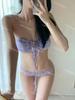 Oferta especial] Japonês e coreano ins pequeno fresco xadrez tubo top retro sexy split maiô biquíni de férias na praia das mulheres