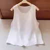 2026 Verano Nuevo Cuello Redondo Versátil Lino Fino Holgado Adelgazante Casual Cómodo Transpirable Chaleco Básico