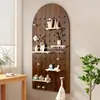 Estante de Pared de Tablero Perforado de Madera Maciza, Tablero para Colgar en la Puerta, Estante Decorativo de Almacenamiento, Estantería de Madera para Pared, Estante de Exhibición