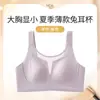 Serie de hilos en V ropa interior para mujer para pechos grandes para hacerlos parecer más pequeños, push-up, realce, anti-caída, sujetador sin costuras, transpirable, sin costuras, estilo delgado
