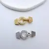 Broche Redondo Chapado en Oro que Conserva el Color con Incrustaciones de Circonita para Pulseras y Collares Hechos a Mano DIY, Conectores de Joyería y Accesorios