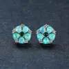 Novedad Estilo Japonés y Coreano Pendientes de Flor de Diamante Platino Aobo para Mujer Pendientes Simples Elegantes Personalizados Versátiles Pendientes