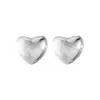 Pendientes de Corazón Escarchados Cepillados de Plata de Ley 925 en Toda la Superficie, Perforación de Oreja Dulce y Exquisita, Pendientes Versátiles Ins Simples Elegantes
