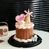 2026 Decoración para Pastel Feliz Día de San Valentín Qixi Tarjeta en Forma de Corazón Adorno de Dibujos Animados Teléfono Cachorro Gatito Inserto