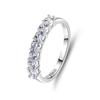 Anillo de fila de siete princesas de plata esterlina S925 Anillo apilable para mujer Zircón simple Diamante de alto carbono Anillo de diamante de 10 puntos Anillo para mujer que combina con todo