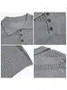 Camisa Polo de Punto Nueva Colección de Verano para Hombre, Manga Corta, Calada, Transpirable, Delgada, Casual, Sencilla, Camiseta Top de Moda
