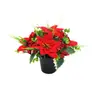 Arreglo floral navideño transfronterizo de Amazon Decoración navideña europea y americana Rosa artificial planta en maceta Fruta navideña flor artificial