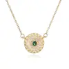 Collar Colgante Ojo del Diablo de Circonita Chapado en Cobre Oro de 18 Quilates Simple Retro Aogu Cadena para Clavícula Elegante de Nicho para Mujer Nuevo
