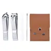 Conjunto Personalizado de Alta Qualidade de Lâminas de Unha com Quatro Peças, Lâminas de Unha Portáteis para Uso Doméstico, Manicure e Ferramentas de Limpeza de Ouvido