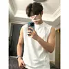 Chaleco Deportivo Blanco para Hombre de Verano Malla Transpirable Sin Mangas Camiseta Tendencia Canalla Fresco Top de Entrenamiento