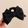Pinza Elegante de Lujo con Lazo Grande de Satín para Mujeres con Cabello Grueso, Adecuada para Peinados Recogidos en la Parte Trasera de la Cabeza, Pinza de Garra, Pinza de Tiburón Accesorio para el Cabello