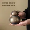 Pequenos Latas de Chá Retrô das Dinastias Tang e Song, Recipientes de Chá Selados à Mão, Latas de Chá em Forma de Cabaça Dourada para Atacado, Latas de Chá Domésticas