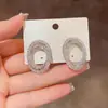 Pendientes Irregulares Ovalados Completamente Cubiertos de Pedrería Súper Brillantes Pendientes de Botón de Moda con Personalidad Europea y Americana Lujo Ligero Joyería para Orejas Versátil Exquisita Sensación de Alta Gama