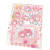 Caderno fofo My Melody Biaino plano, caderno de página colorida, bloco de notas, caderno de conveniência para estudante com alta estética