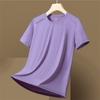 Europeo y Americano Más Vendido Verano Nuevo Casual Cuello Redondo Moda Parejas Camiseta de Manga Corta Talla Grande Estampado Hielo Seda Transpirable Top