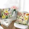 Funda de Almohada Floral Retro de Primavera Transfronteriza Temu Amazon Más Vendida para Oficina, Dormitorio y Sofá